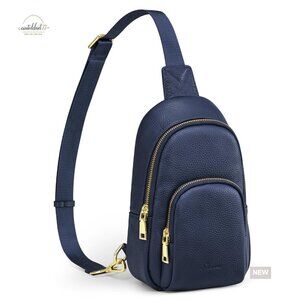 Leather RFID Sling Bag Crossbody Backpack Travel Hiking Hands-Free